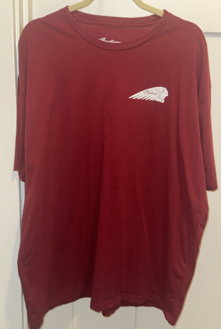 Indian Motorcycles T-Shirt Maroon Power Plus 112 Cubic In Size Mens 3X